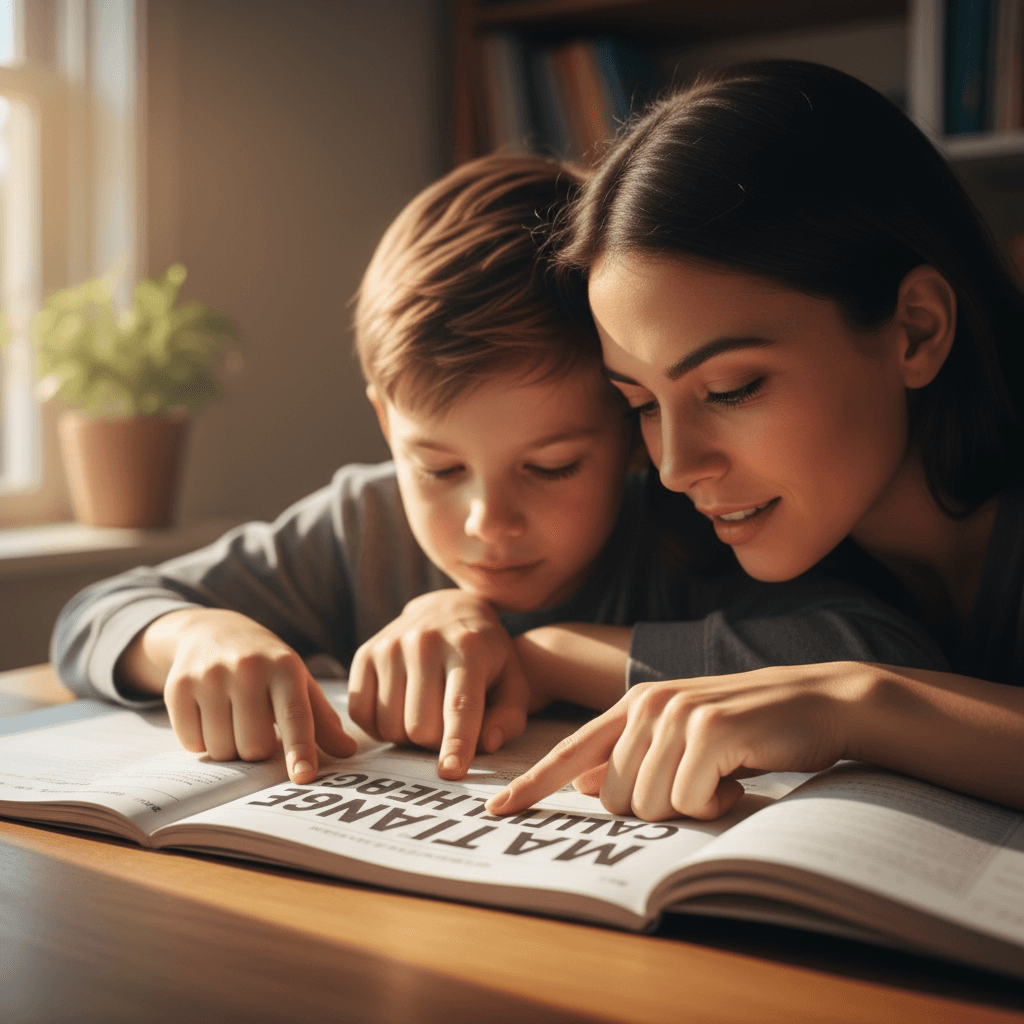 Tutor and student reviewing a workbook page together